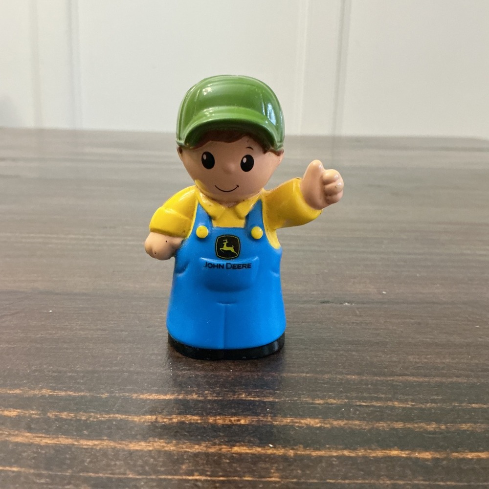 Mega Bloks John Deere Farmer Figure Blue Overalls Green Hat